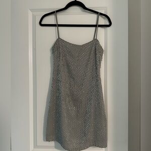 NWT Zara Silver Sequin Dress